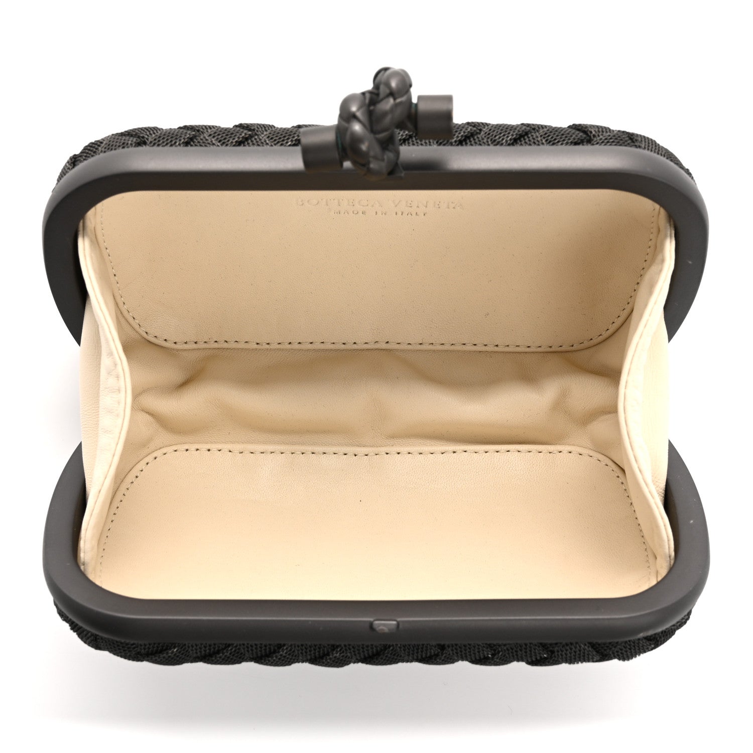 Bottega Veneta Metal Intrecciato Mesh Woven Knot Clutch Argento 5 of 6