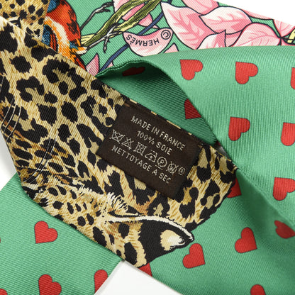 Hermes Silk Jungle Love Love Twilly Emeraude Rose Brun 2 of 4