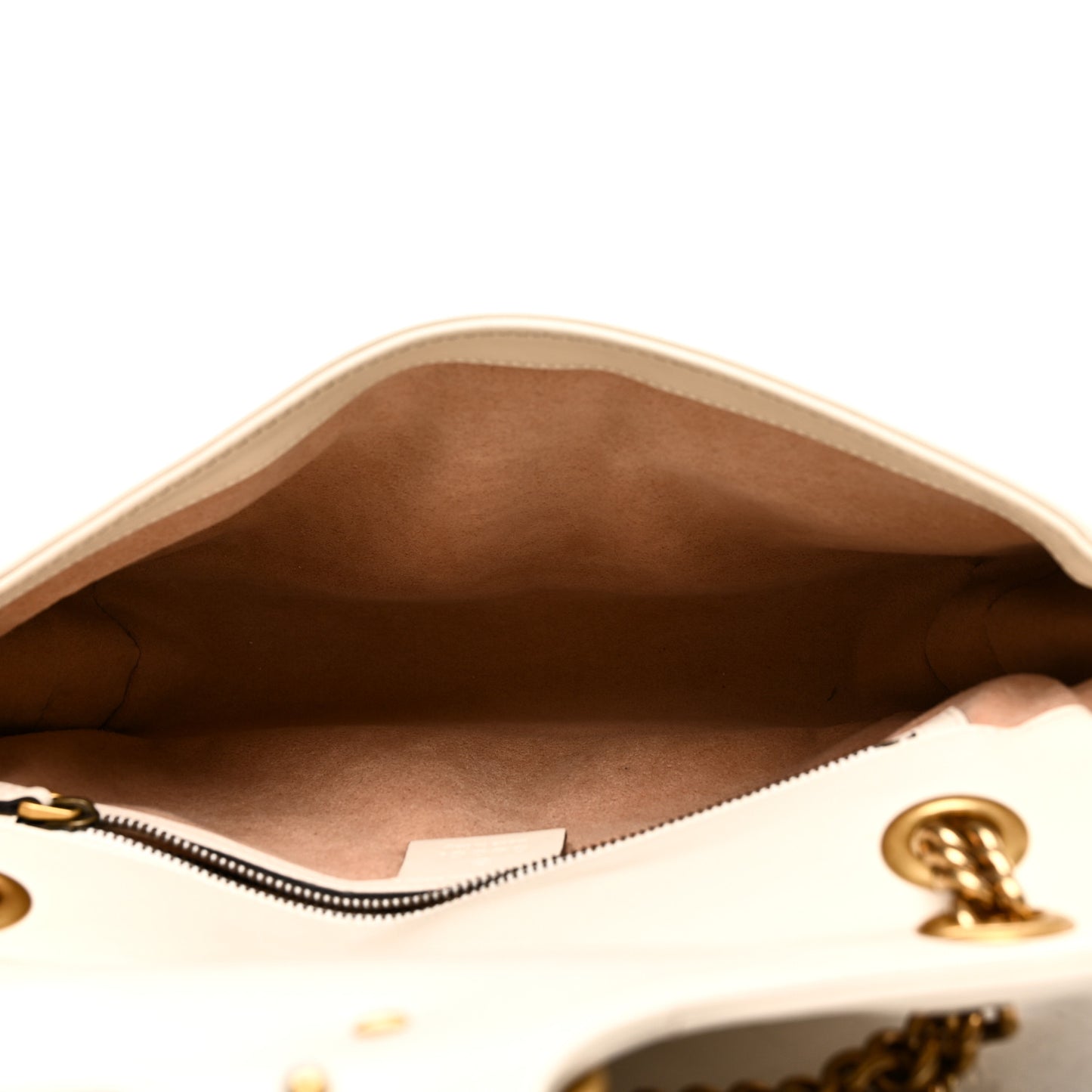 Calfskin Matelasse Small GG Marmont Shoulder Bag White