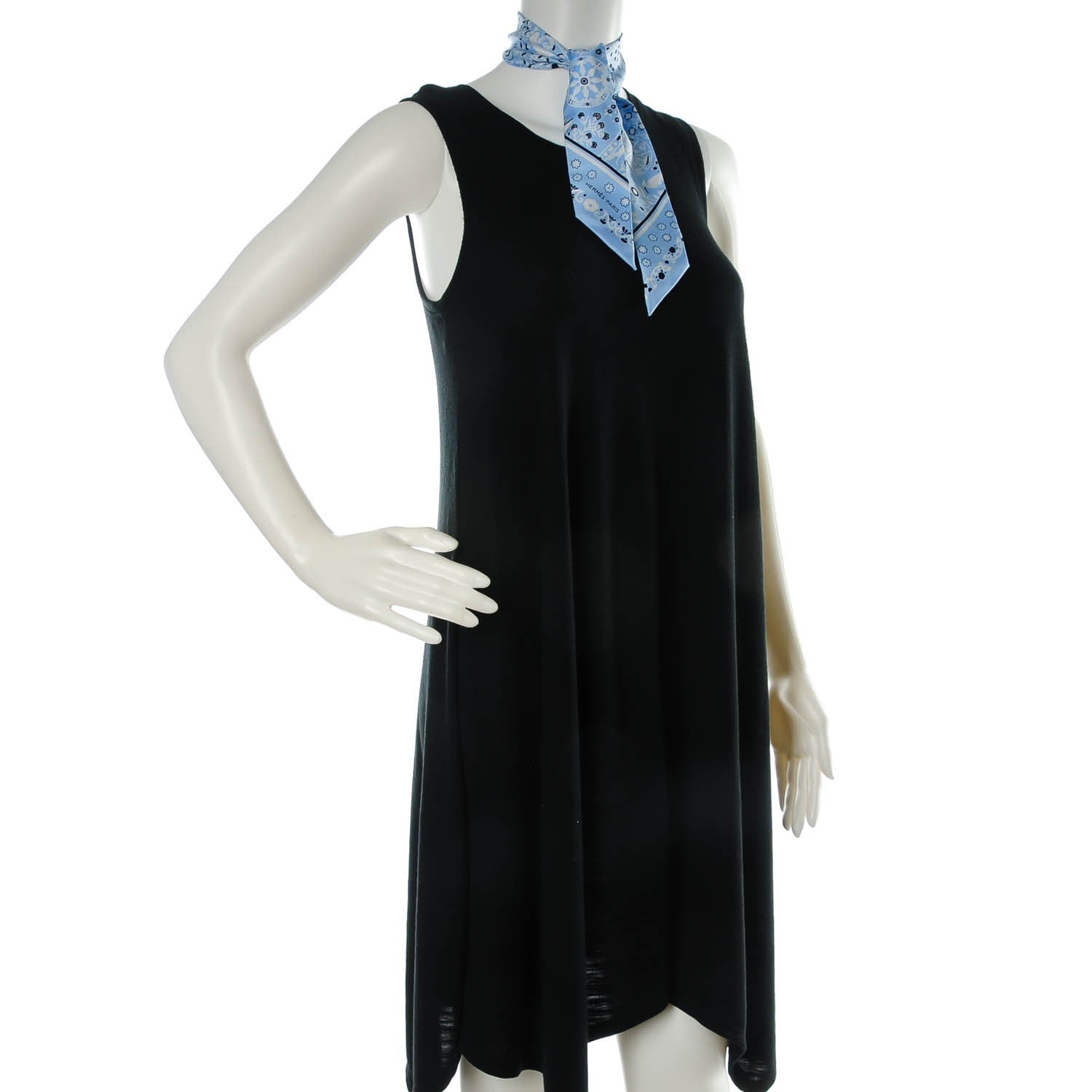 Hermes Silk Peuple Du Vent Bandana Twilly Bleu Oxford Noir Blanc 2 of 7