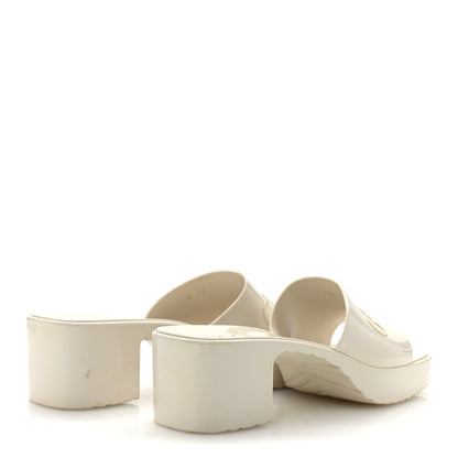 Gucci Rubber Gucci Logo Womens Platform 20/60mm Slide Sandals Mystic White 5 of 9