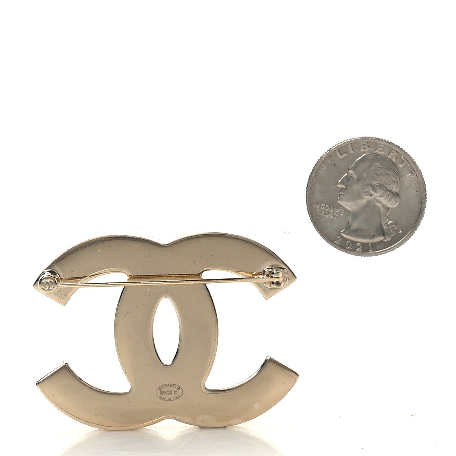 Chanel Enamel CC Brooch Black White 2 of 3