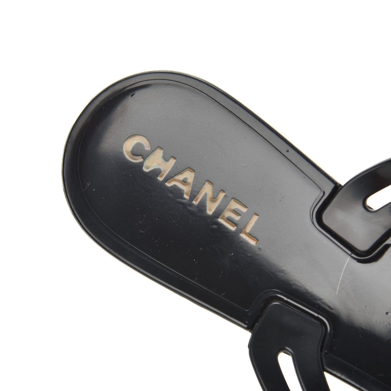 Chanel Jelly Camellia Thong Sandals 39 Black Ivory 6 of 14