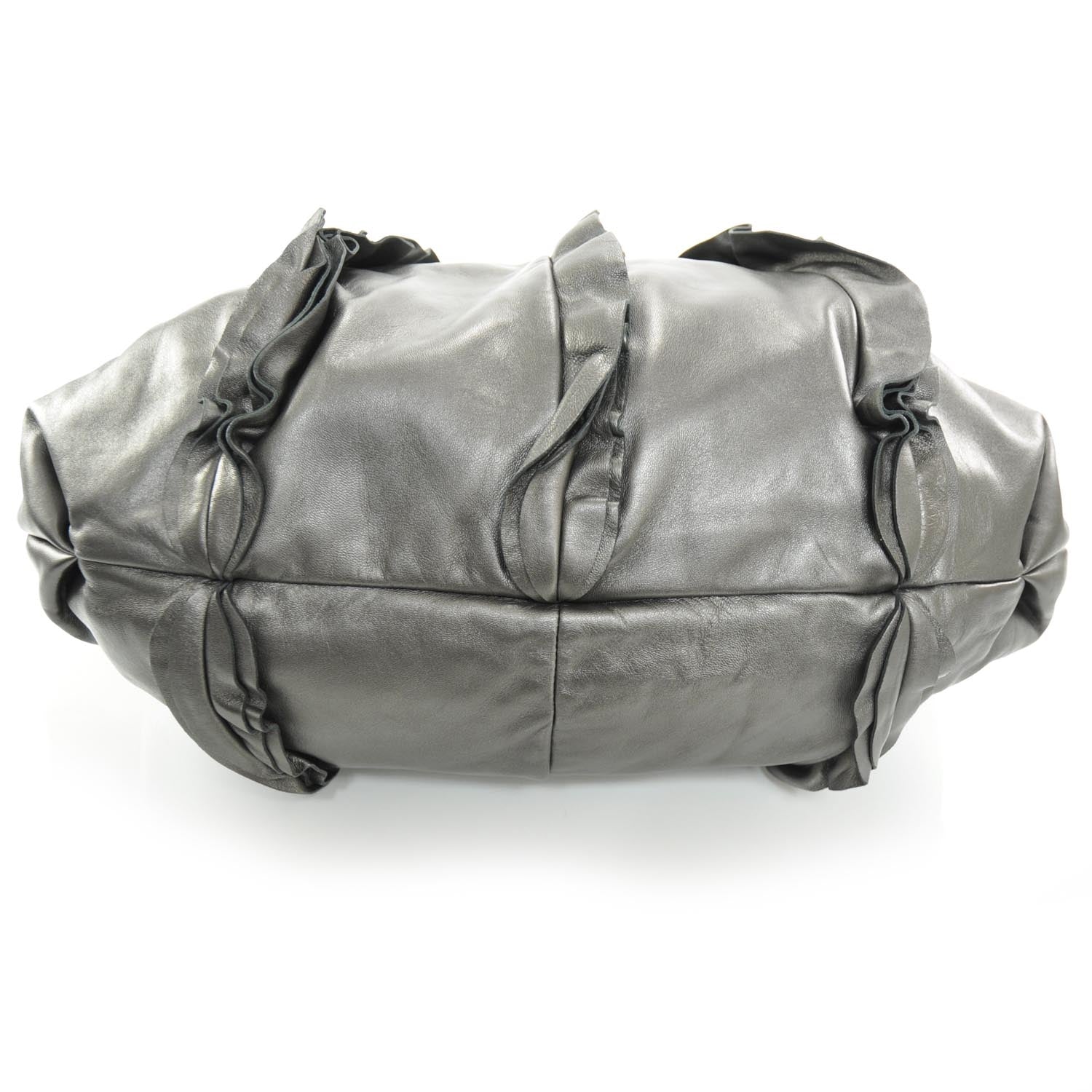Prada Nappa Ruffle Hobo Silver 4 of 9