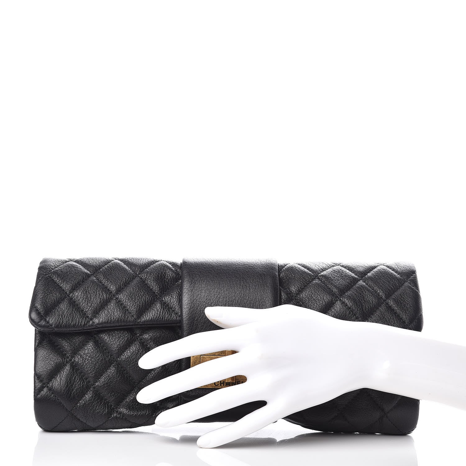 Chanel Sheepskin Mademoiselle Clutch Black 2 of 12