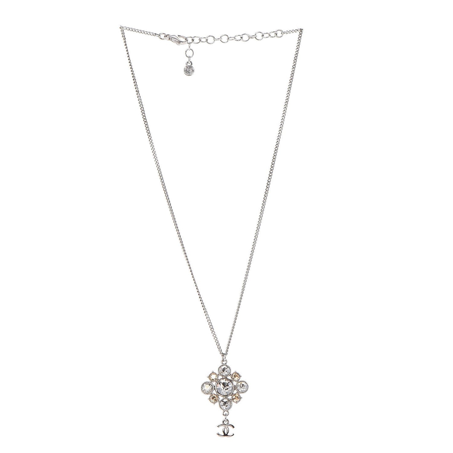 Crystal CC Necklace Silver