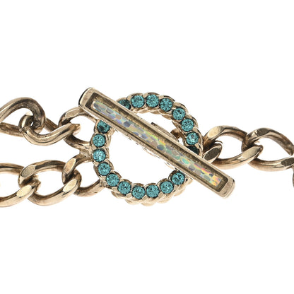 Chanel Resin Pearl Crystal Logo Multi Chain Long Express Necklace Gold Multicolor 5 of 11