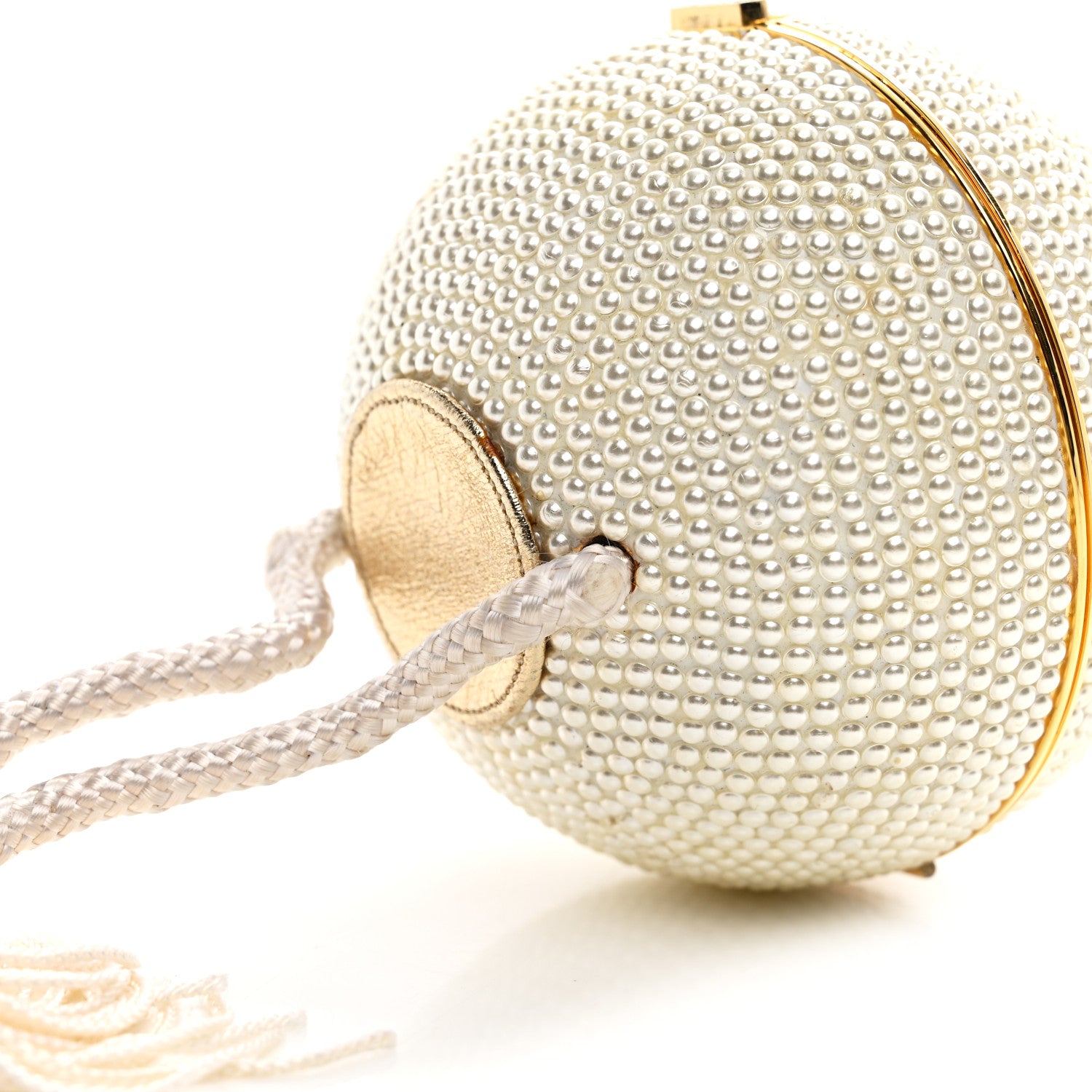 Judith Leiber Swarovski Crystal Disco Ball Minaudiere Clutch White Gold 10 of 14