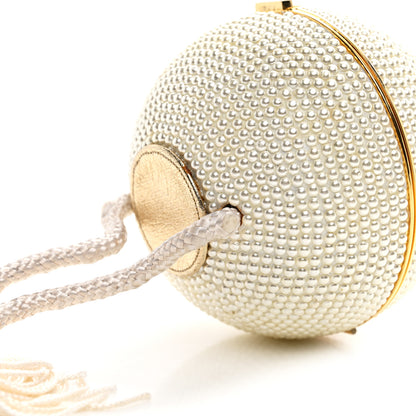 Judith Leiber Swarovski Crystal Disco Ball Minaudiere Clutch White Gold 10 of 14