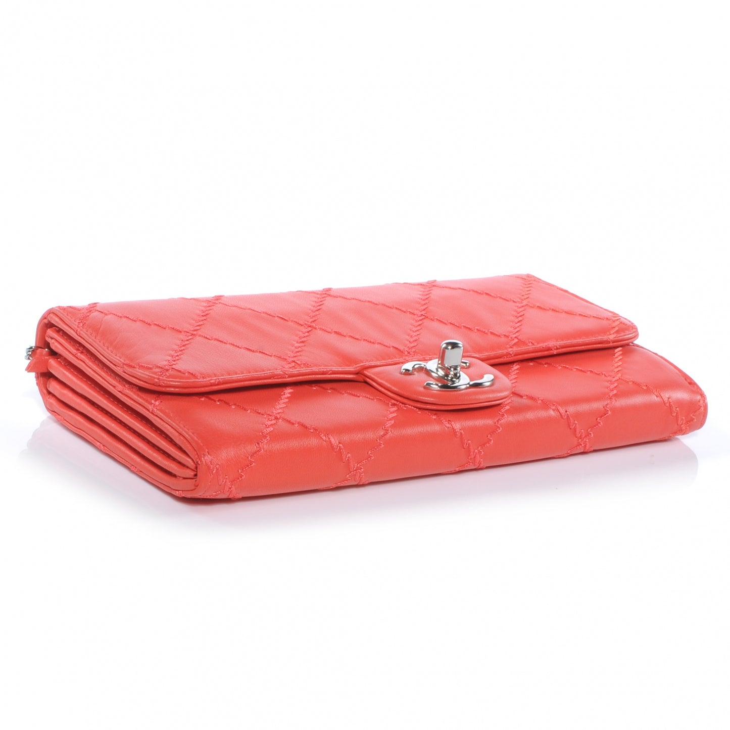 Calfskin Ultimate Stitch Clutch Flap Red