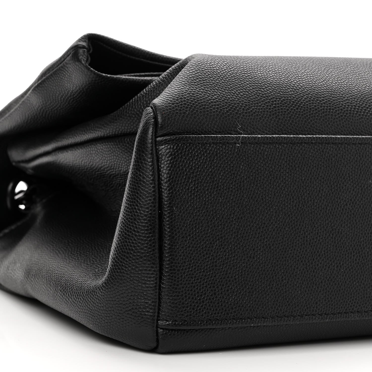 Saint Laurent Grain De Poudre Medium West Hollywood Monogram Fold-Over Black 9 of 11