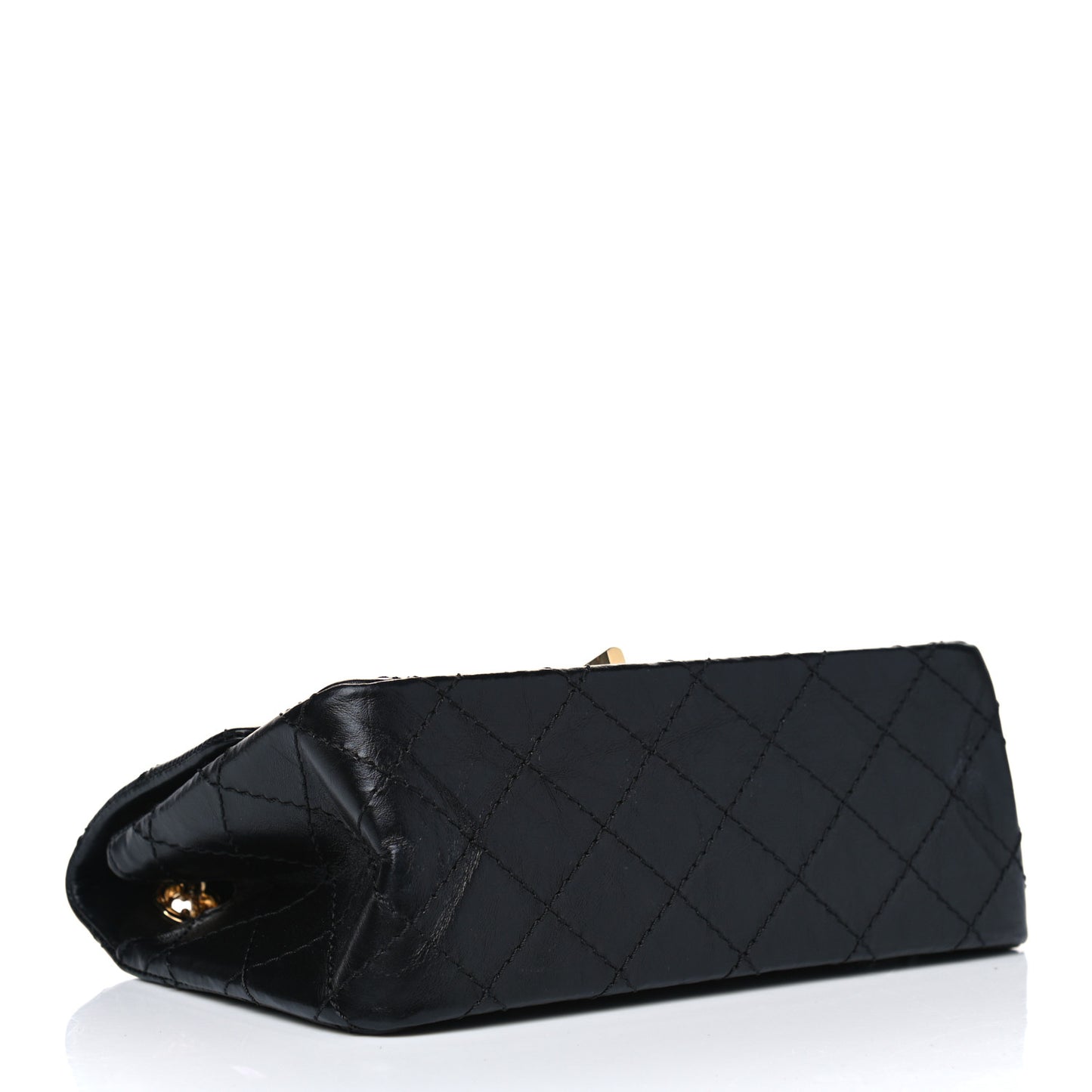 Aged Calfskin Quilted 2.55 Reissue Mini Flap Black