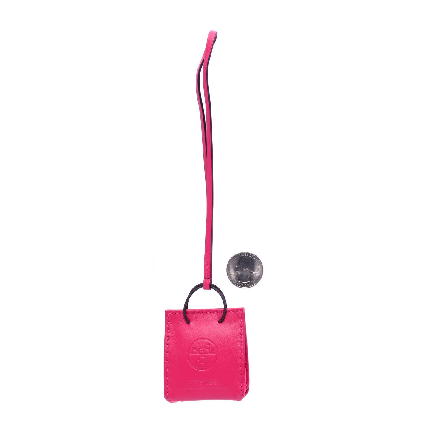 Milo Lambskin Swift Shopping Bag Charm Rose Mexico
