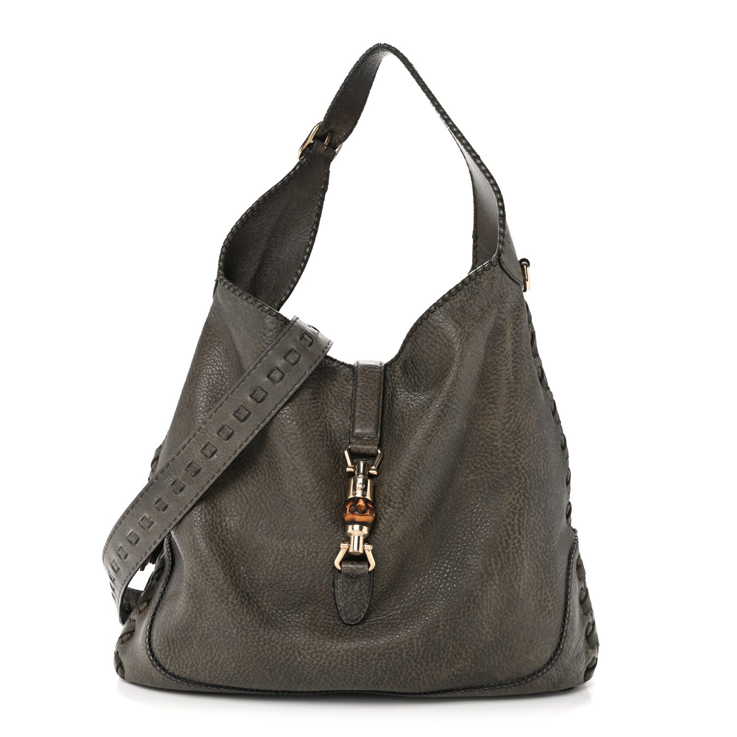 Gucci Calfskin Large New Jackie Shoulder Bag Military 1 of 16