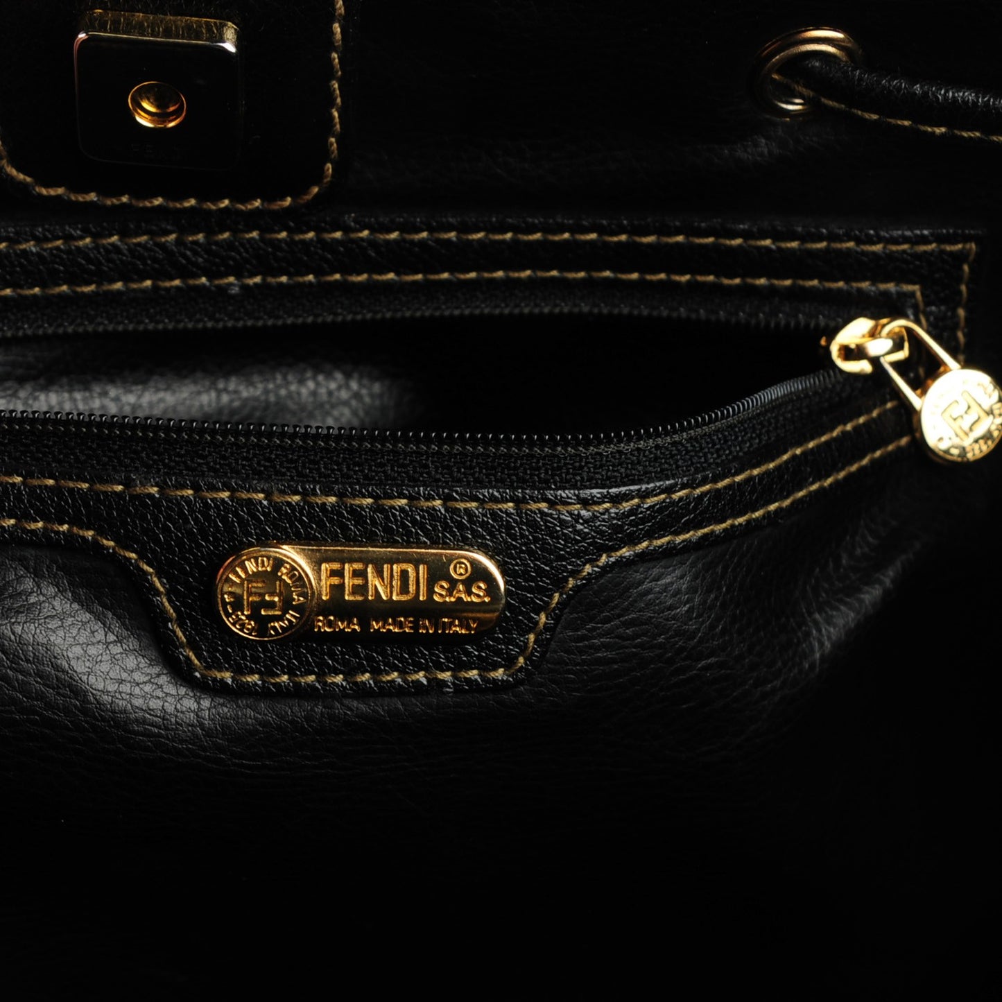 Zucca Spalmati Drawstring Bag Black