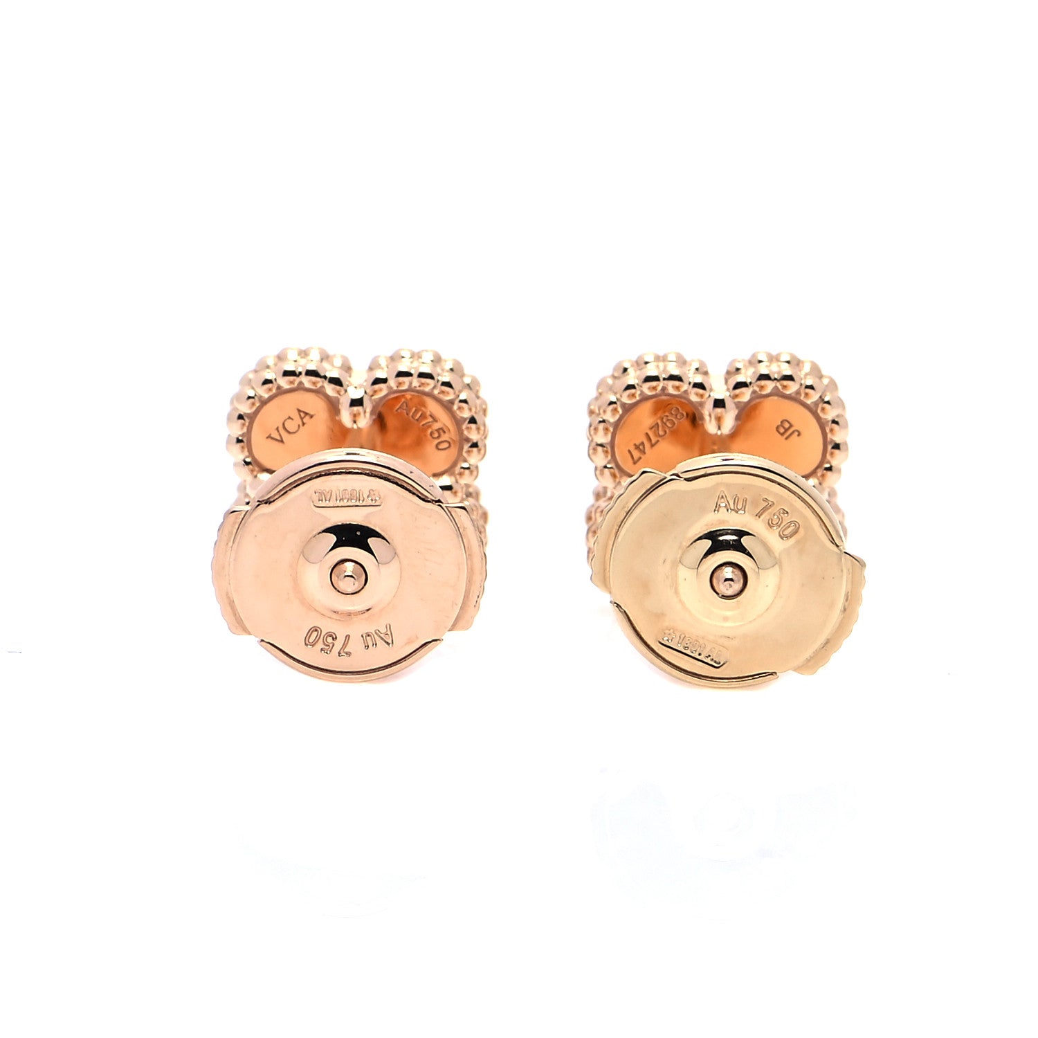 Van Cleef & Arpels 18K Rose Gold Carnelian Sweet Alhambra Earrings 3 of 6