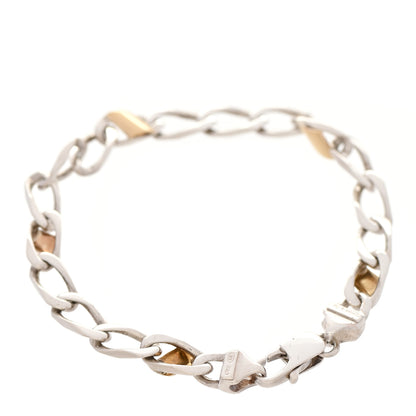 Tiffany Sterling Silver 18K Yellow Gold Curb Link Bracelet 3 of 6