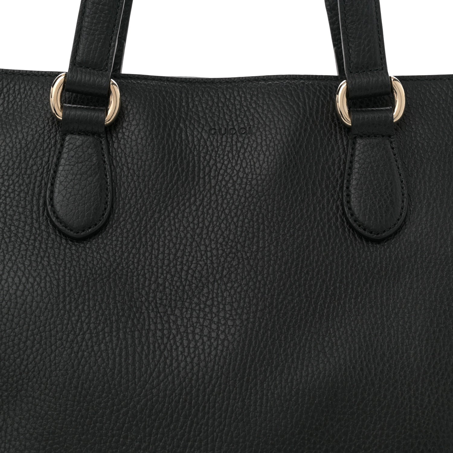 Gucci Pebbled Calfskin Convertible Bamboo Tassel Tote Black 8 of 11