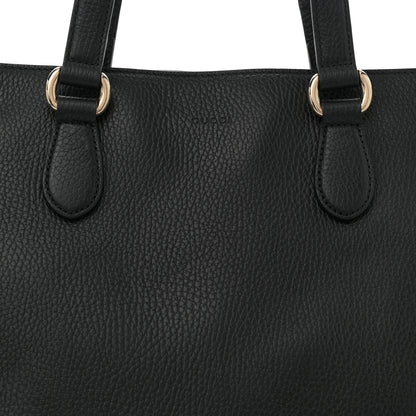Gucci Pebbled Calfskin Convertible Bamboo Tassel Tote Black 8 of 11