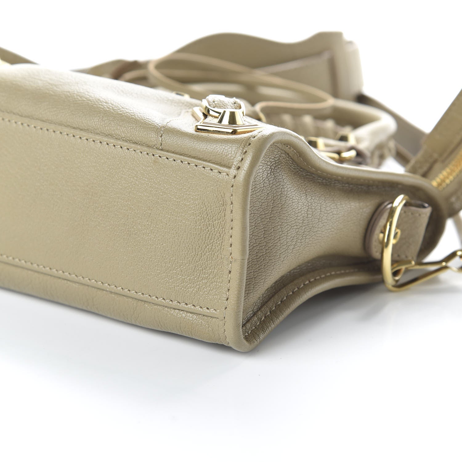 Balenciaga Chevre Gold Metallic Edge Hardware Mini City Beige Latte 7 of 10
