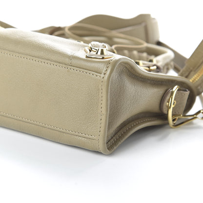 Balenciaga Chevre Gold Metallic Edge Hardware Mini City Beige Latte 7 of 10