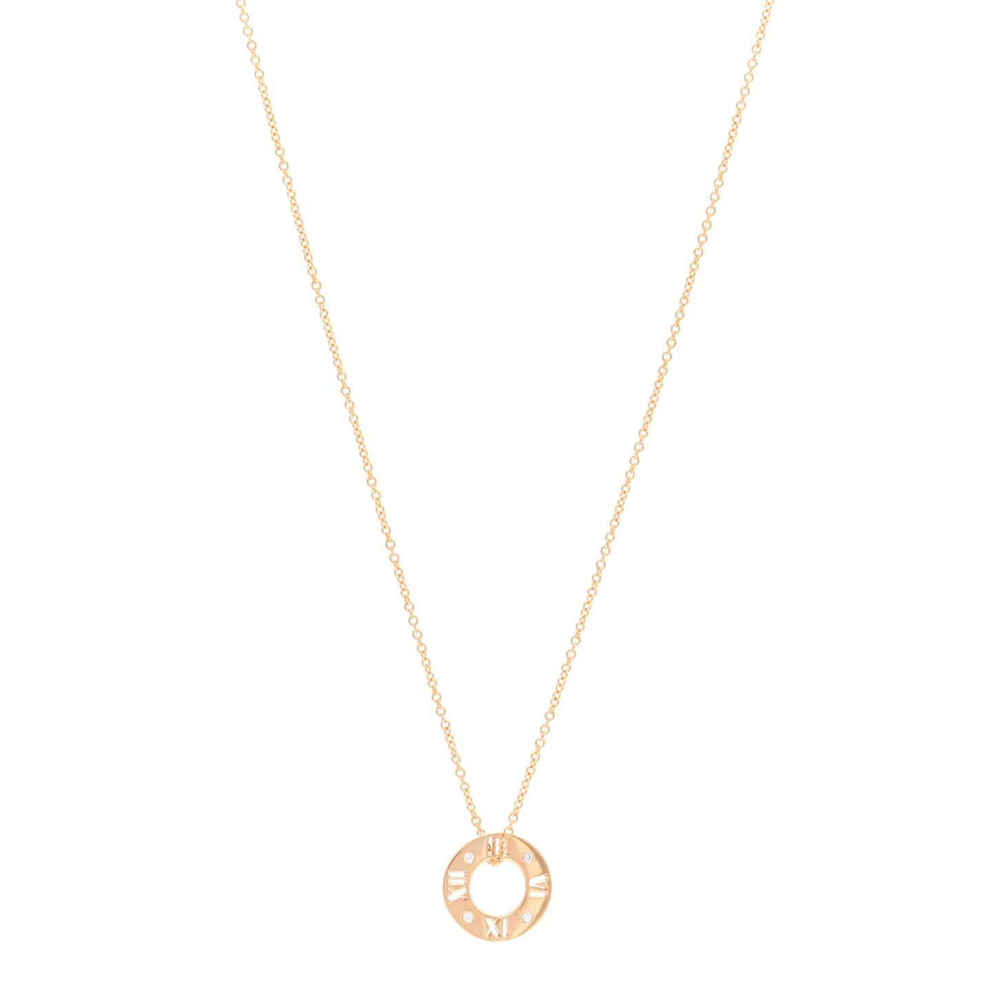 18K Rose Gold Diamond Atlas Pierced Pendant Necklace