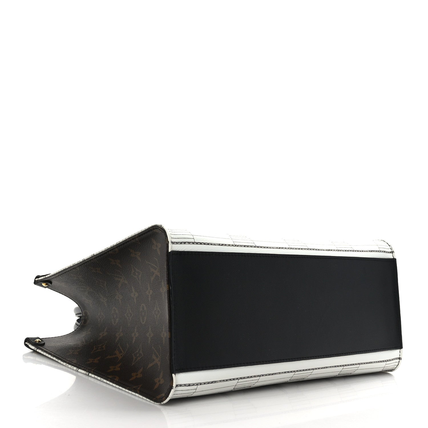 Louis Vuitton X FORNASETTI Calfskin Architettura Onthego MM Black White 4 of 8