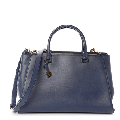 MCM Saffiano Top Handle Tote Blue 1 of 8