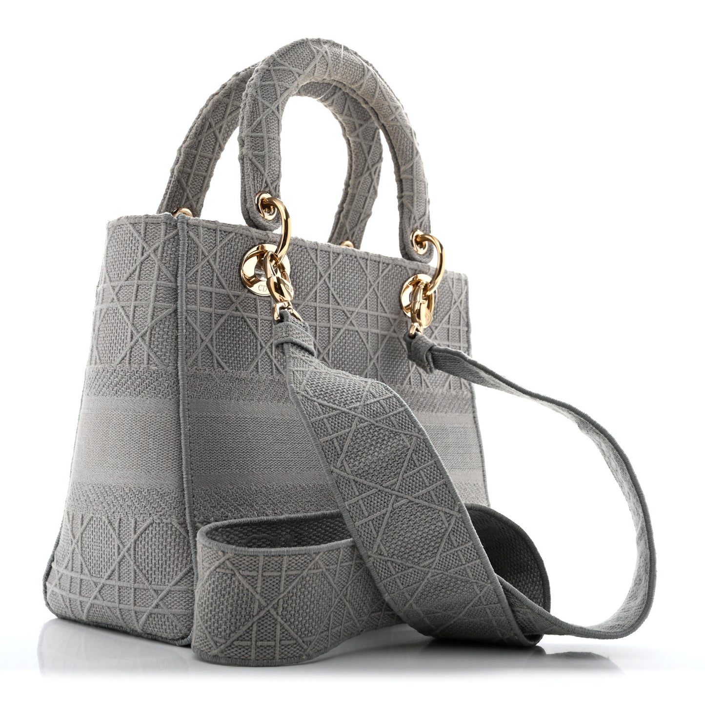Canvas Embroidered Cannage Medium Lady D-Lite Gray