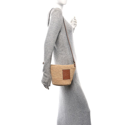 Loewe Calfskin Raffia Anagram Paulas Ibiza Pochette Bag Natural Tan 2 of 13