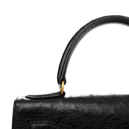 Hermes Ostrich Kelly Sellier 28 Black 16 of 18