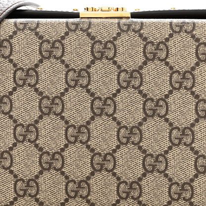 Gucci GG Supreme Monogram Textured Dollar Calfskin Mini Trunk Shoulder Bag Beige Ebony New Acero 8 of 11