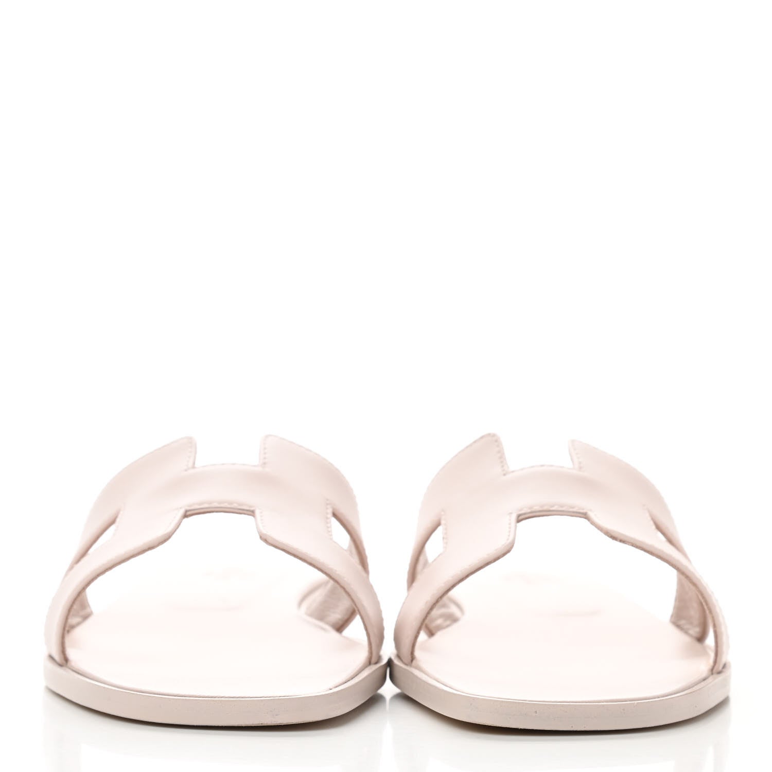 Hermes Box Calfskin Oran Sandals 38.5 Rose Pale 2 of 9