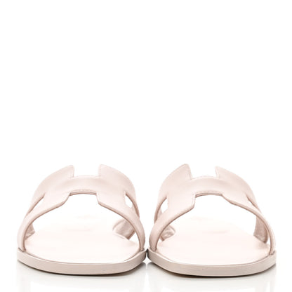 Hermes Box Calfskin Oran Sandals 38.5 Rose Pale 2 of 9