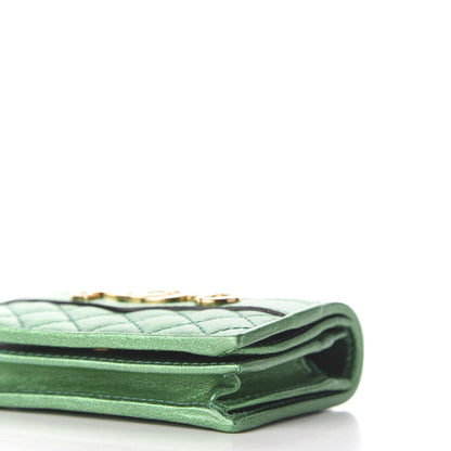 Gucci Laminated Nappa Trapuntata Zumi Card Case Jasmine Green 16 of 22