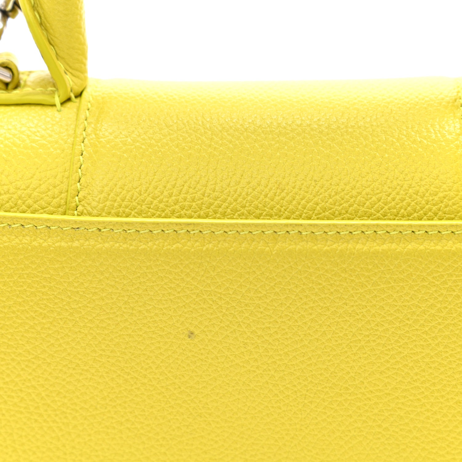 Balenciaga Grained Calfskin Hourglass Top Handle Bag XS Lime 9 of 9