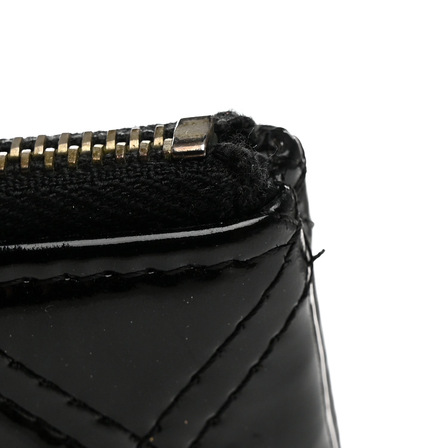 Chanel Patent Calfskin Double Stitch Quilted Cosmetic Case Black 9 of 9