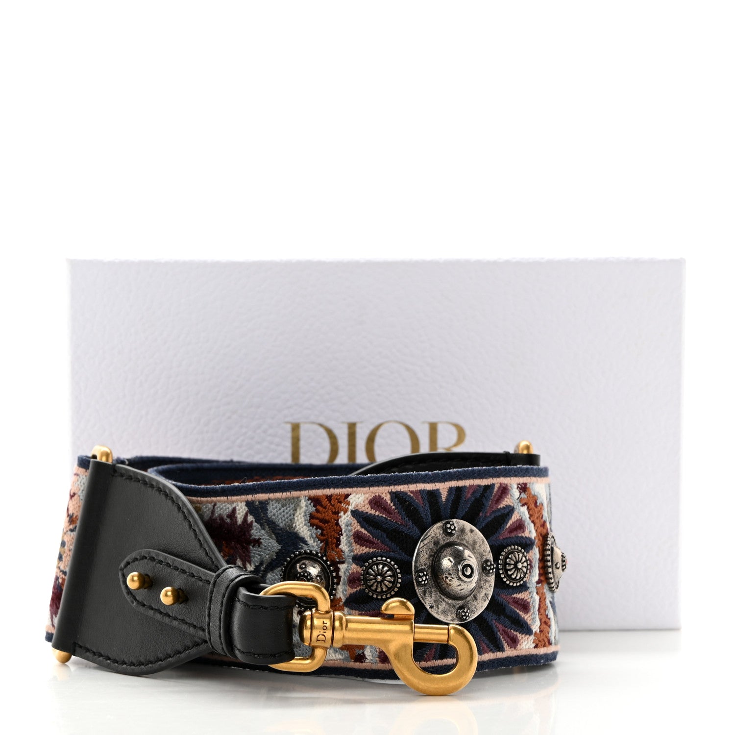 Christian Dior Canvas Embroidered Studded KaleiDiorscopic Shoulder Strap Multicolor 6 of 6