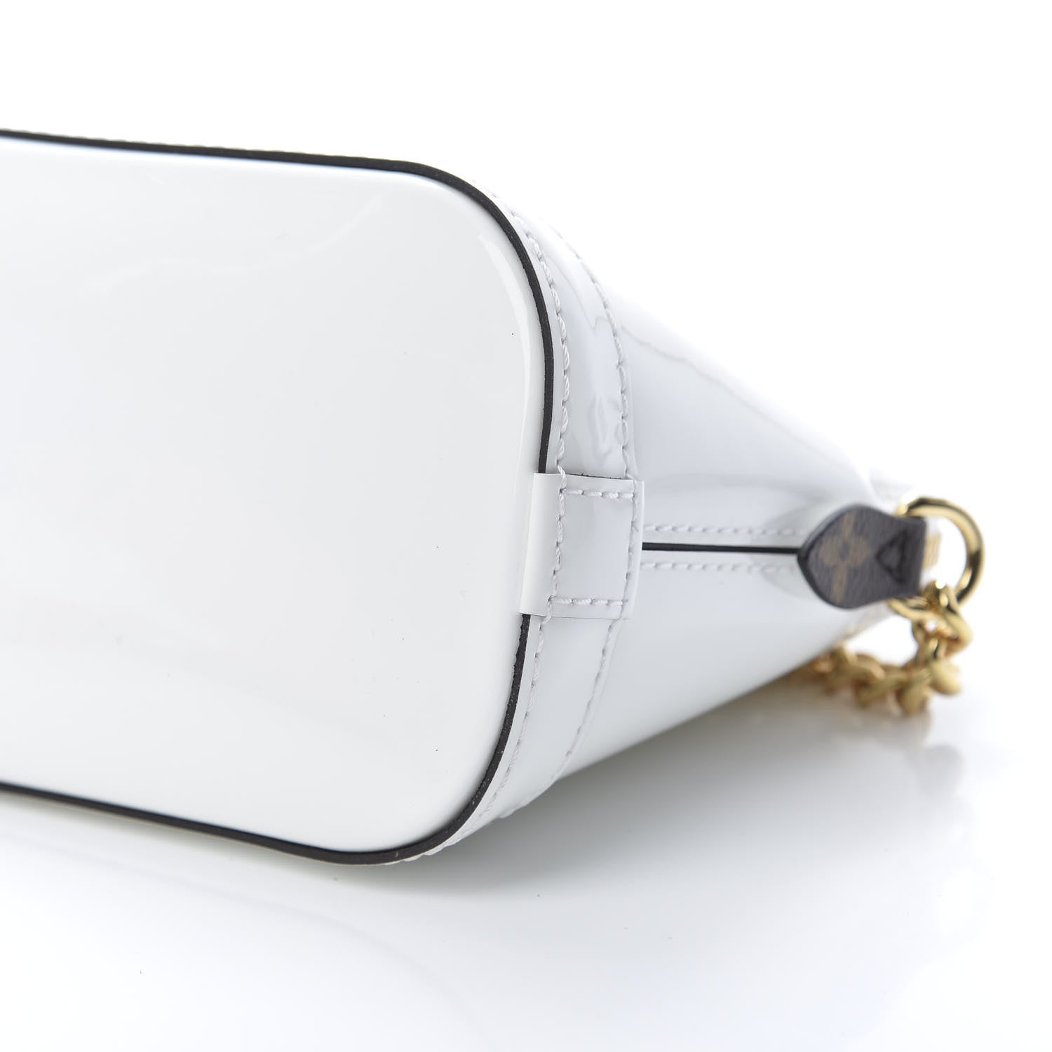 Louis Vuitton Patent Monogram Alma Mini Snow 10 of 15