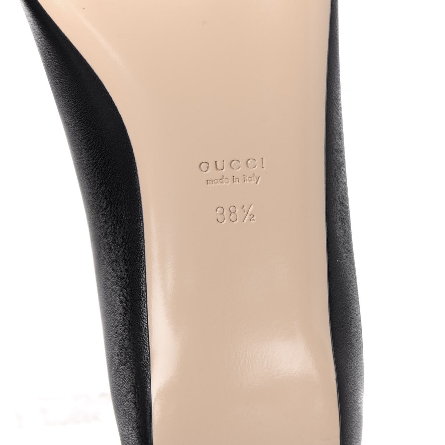 Calfskin Web Ballerina Flat 38.5 Black