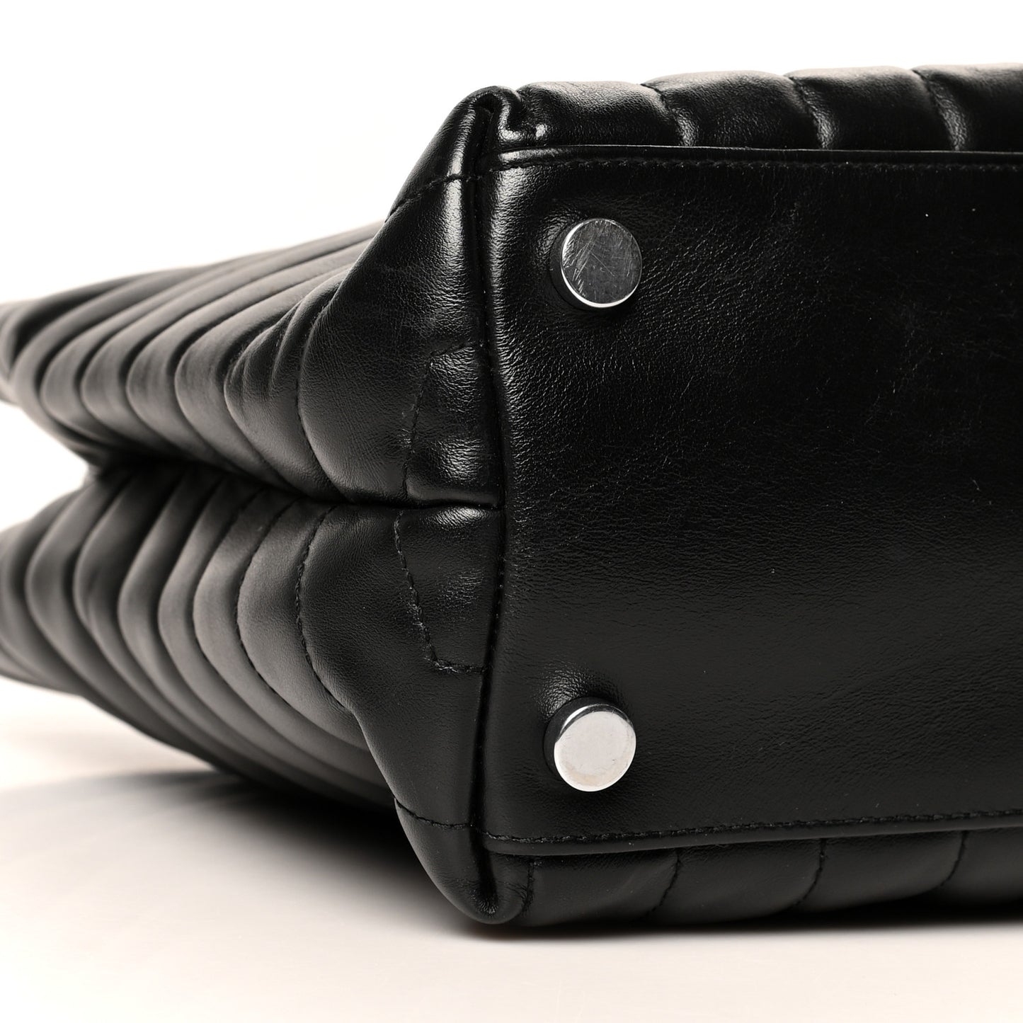 Calfskin Y Quilted Monogram Large Loulou Shopper Black