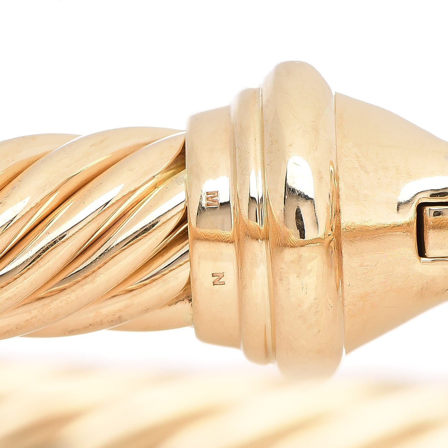 18K Yellow Gold Diamond Ruby 9mm Cable Buckle Bracelet
