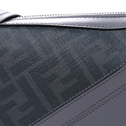 Fendi Glazed Fabric Vitello Liberty FF 1974 Diagonal Medium Camera Case Grey 8 of 10