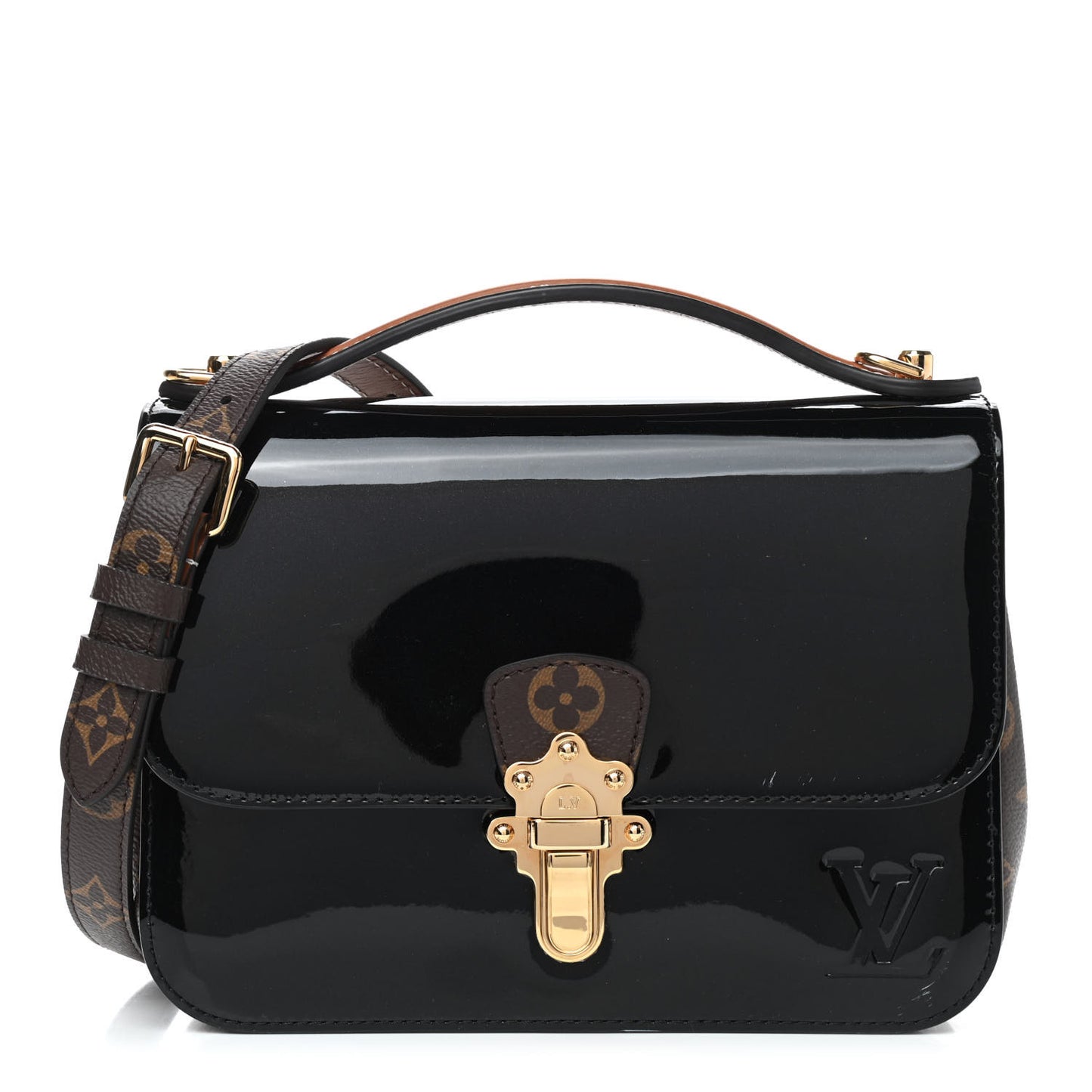 Patent Calfskin Monogram Cherrywood BB Black
