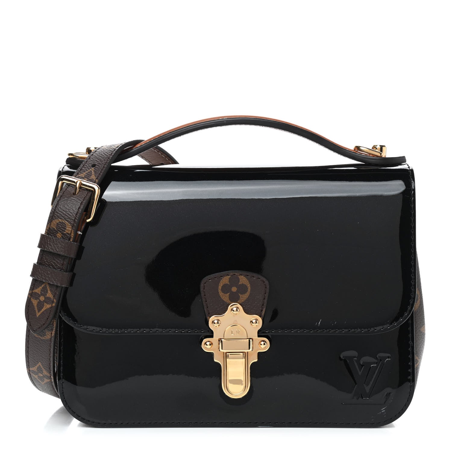 Louis Vuitton Patent Calfskin Monogram Cherrywood BB Black 1 of 8