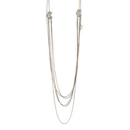 Chanel Crystal Pearl Chain CC Multi Strand Necklace Gold 1 of 7