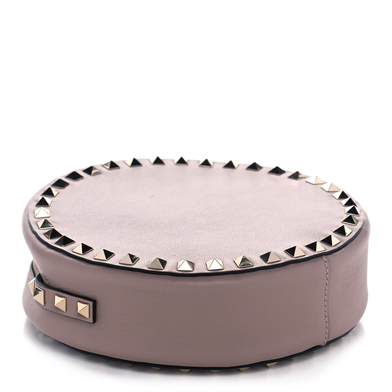 Valentino Garavani Calfskin Rockstud Round Crossbody Bag Poudre 4 of 11