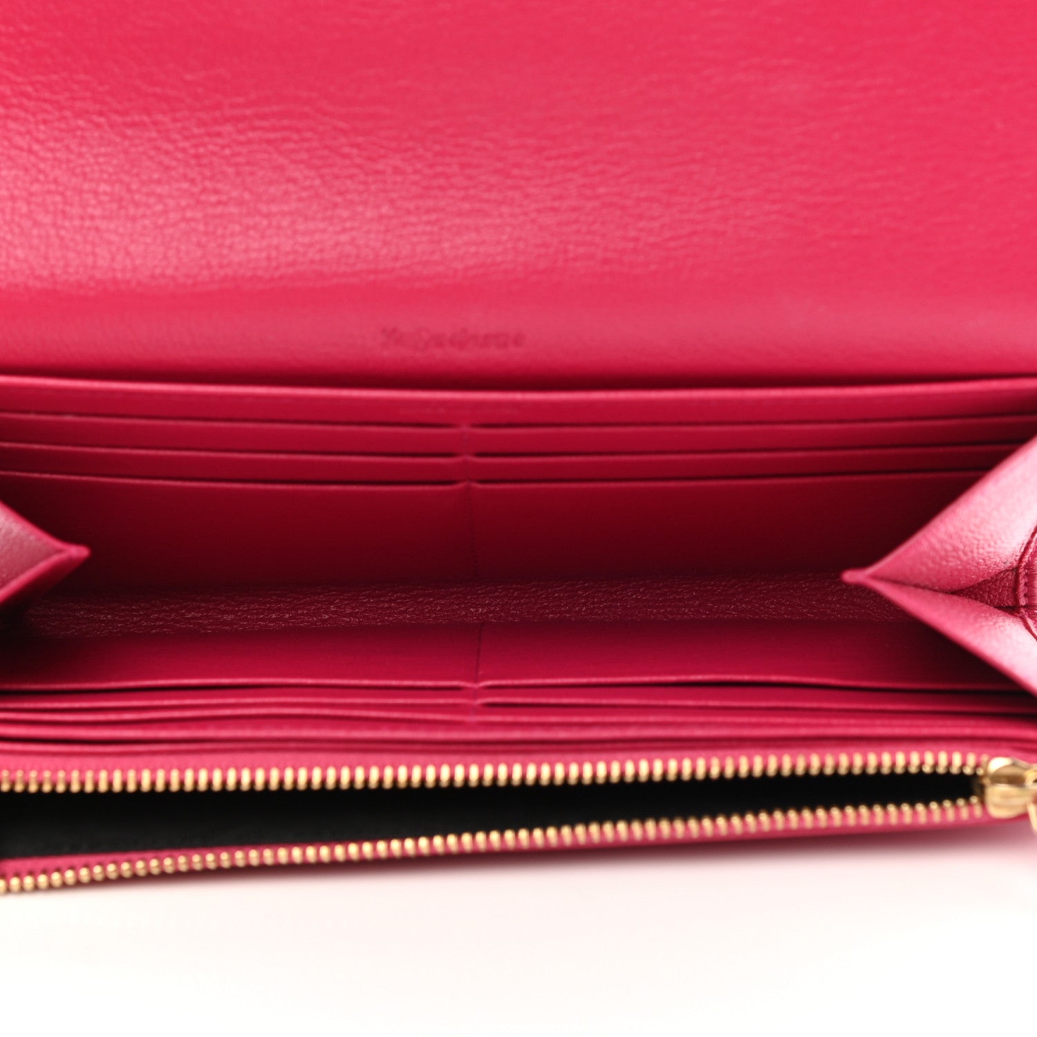 Saint Laurent Goatskin Belle De Jour Flap Wallet Fuchsia 5 of 7