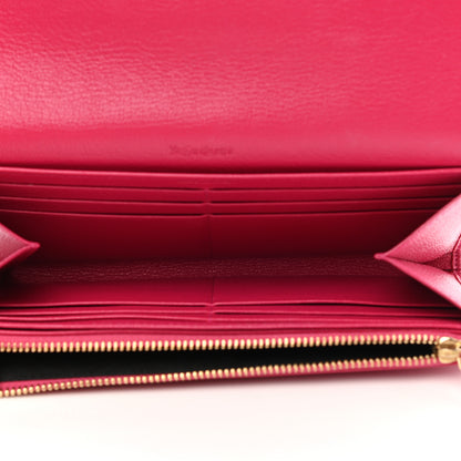 Saint Laurent Goatskin Belle De Jour Flap Wallet Fuchsia 5 of 7