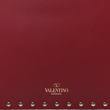 Valentino Garavani Vitello Large Rockstud Envelope Clutch Rubino 6 of 9